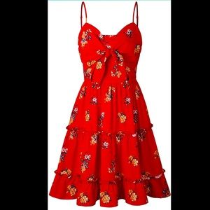 Ecowish Red Floral Sundress